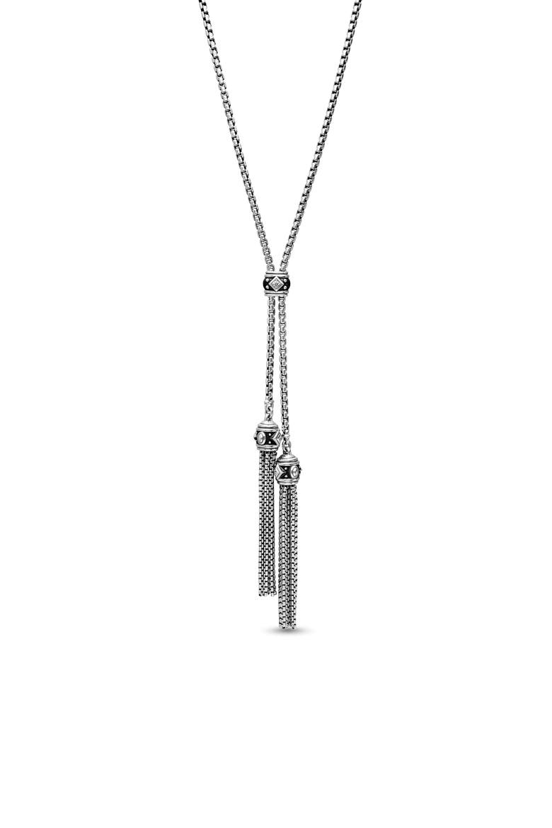 Renaissance Tassel Necklace with Diamonds in Silver, Main, color, DIAMOND