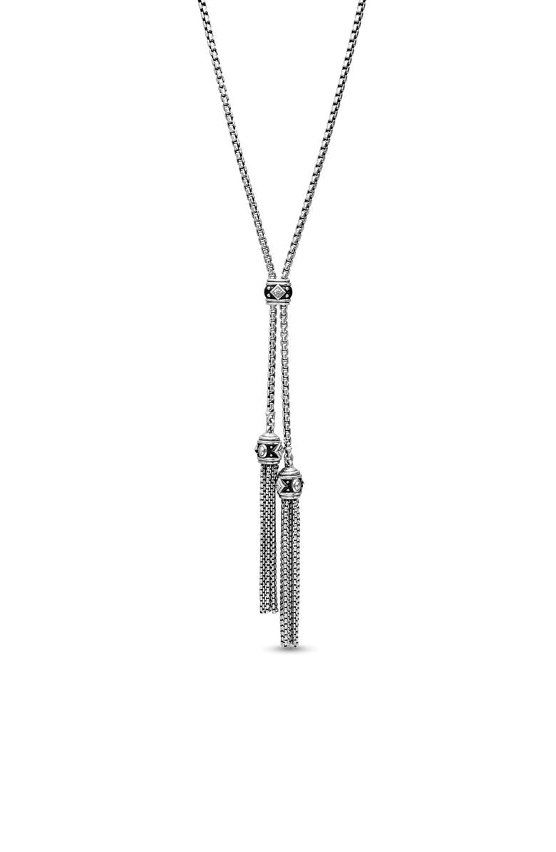David Yurman Renaissance Tassel Necklace with Diamonds in Silver, Main, color, 