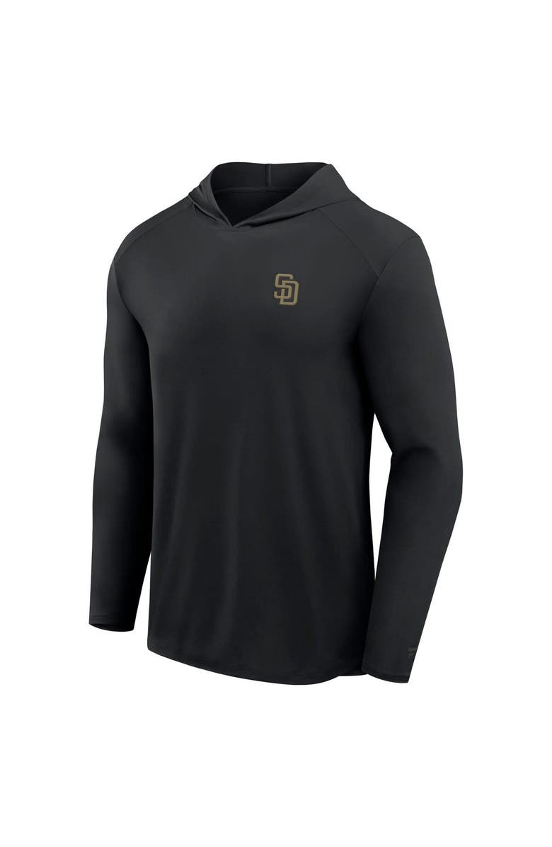 FANATICS Men's Fanatics Black San Diego Padres Front Office Power Mono Long Sleeve Hoodie T-Shirt, Alternate, color, Black
