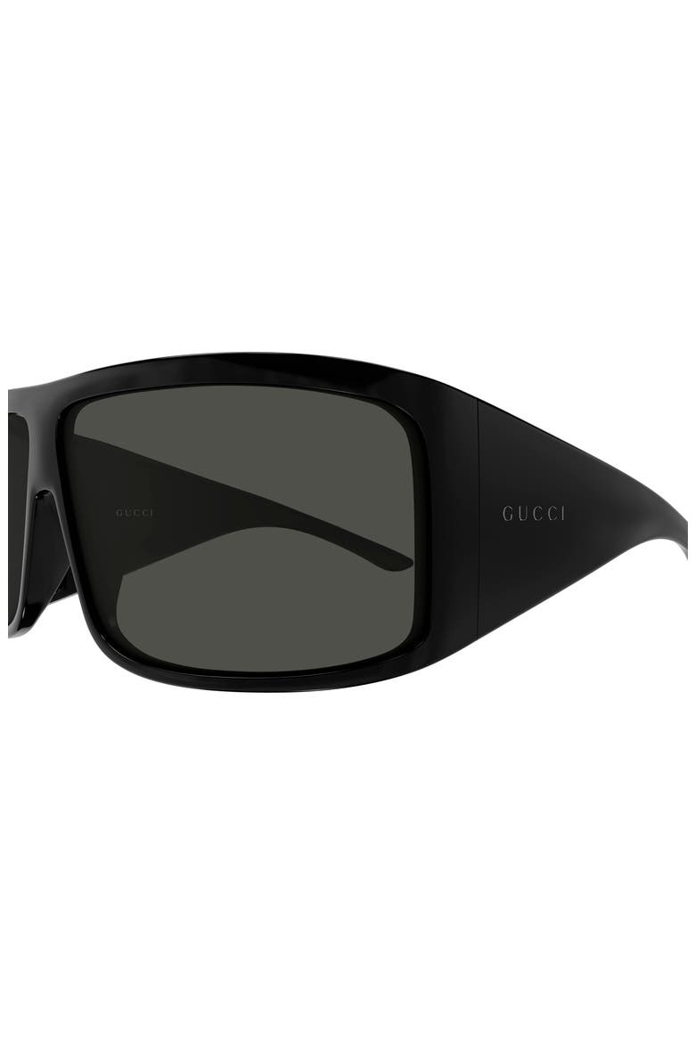 74mm Gradient Oversize Shield Sunglasses, Alternate, color, BLACK
