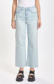 DAZE Pleaser High Waist Raw Hem Crop Jeans