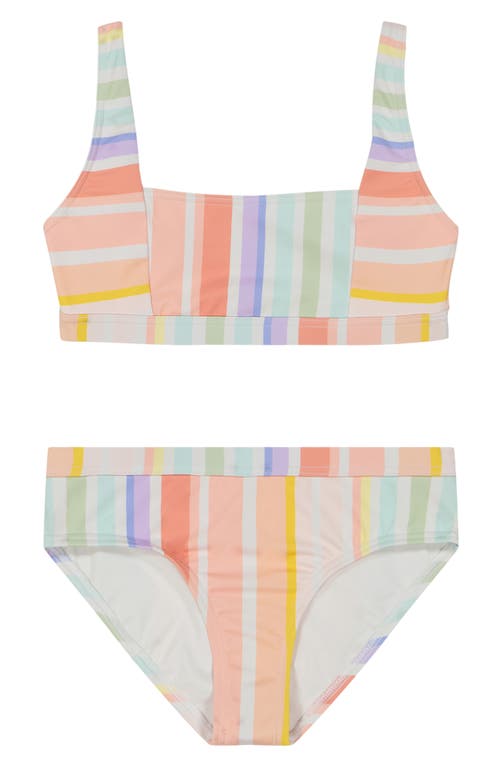 Shop Billabong Kids' Sandy Day Stripe Two-piece Swimsuit In Peaceful Lilac