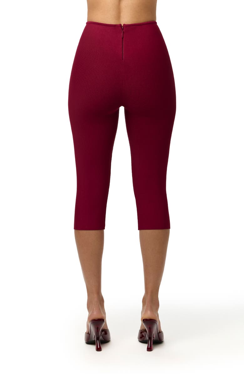 Naked Wardrobe Knit Capri Leggings, Alternate, color, Sangria