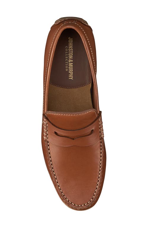 Johnston & Murphy Collection Johnston & Murphy Baldwin Driver Penny Loafer In Cognac Sheepskin
