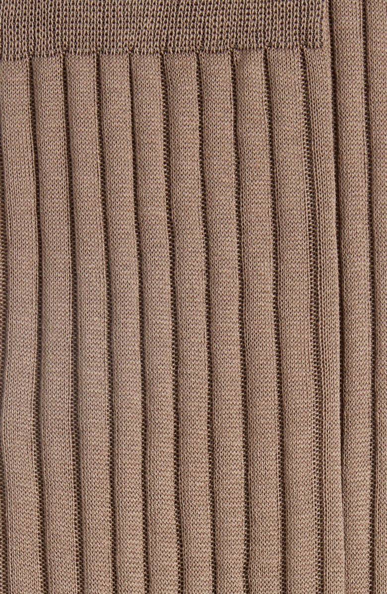 Canali Ribbed Cotton Dress Socks, Alternate, color, Light Brown