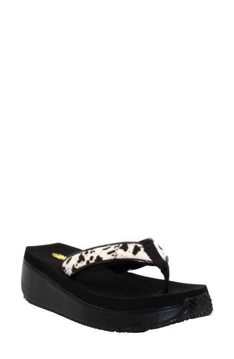 Neville Genuine Calf Hair Platform Flip Flop (Women)