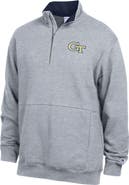 Champion Men's Champion  Heather Gray Georgia Tech Yellow Jackets Fleece Quarter-Zip Pullover