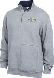 Champion Men's Champion  Heather Gray Georgia Tech Yellow Jackets Fleece Quarter-Zip Pullover