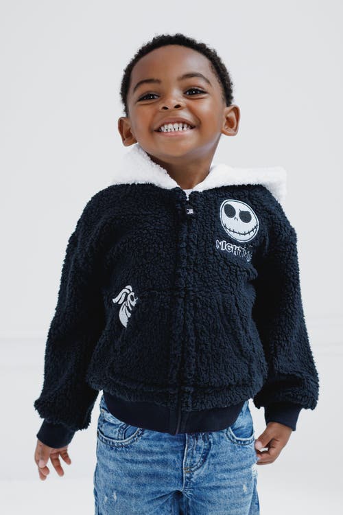 Disney Faux Shearling Hoodie In Black