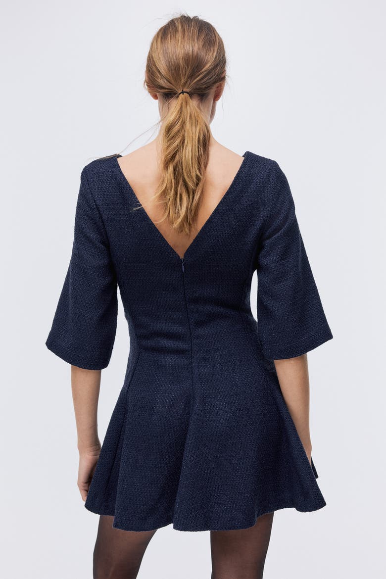 Bouclé Dress, Alternate, color, Navy blue