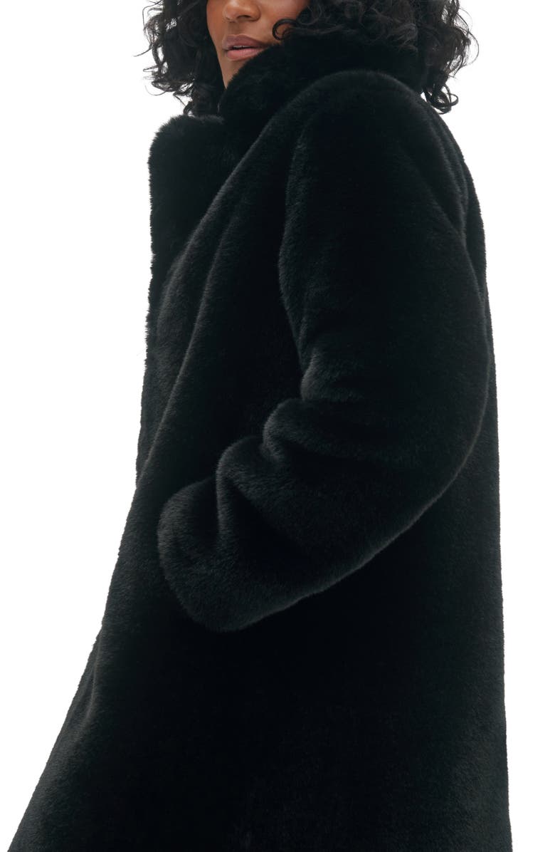 Noize Savannah Faux Fur Longline Coat, Alternate, color, Black