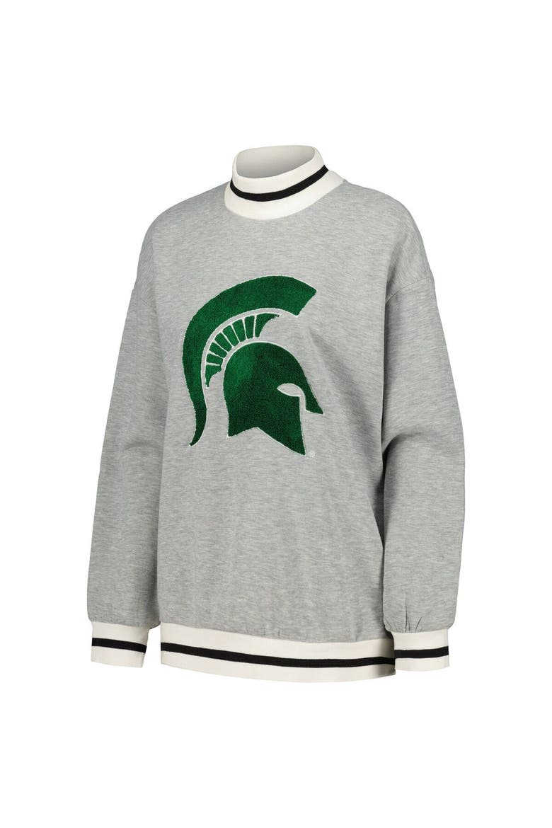 Women's Gameday Couture Ash Michigan State Spartans In It To Win It Sporty Mock Neck Pullover Sweatshirt, Alternate, color, Ash
