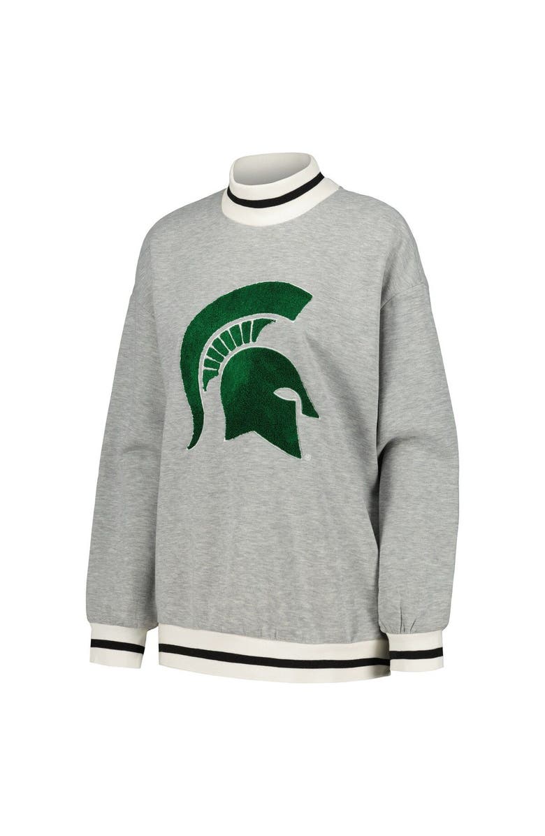 GAMEDAY COUTURE Women's Gameday Couture Ash Michigan State Spartans In It To Win It Sporty Mock Neck Pullover Sweatshirt, Alternate, color, Ash