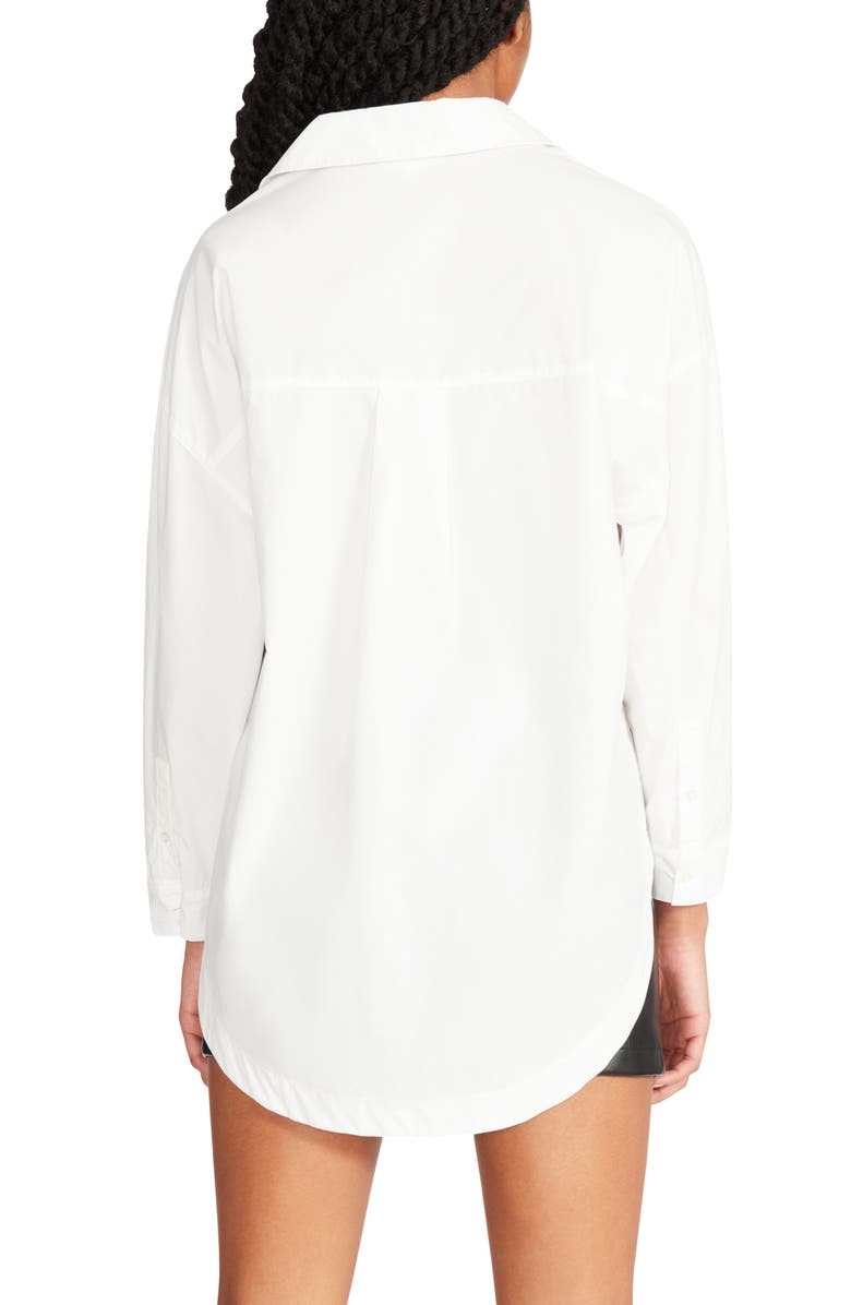 Steve Madden Poppy Oversize Cotton Button-Up Shirt, Alternate, color, 