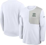 Nike Men's Nike White Green Bay Packers Sideline Coach UV Performance Long Sleeve T-Shirt