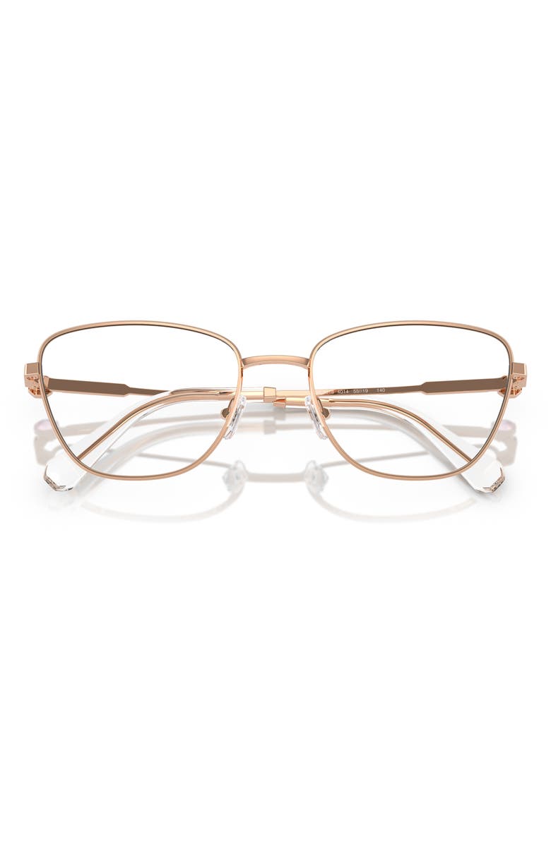 Swarovski 55mm Cat Eye Optical Glasses, Alternate, color, Rose Gold