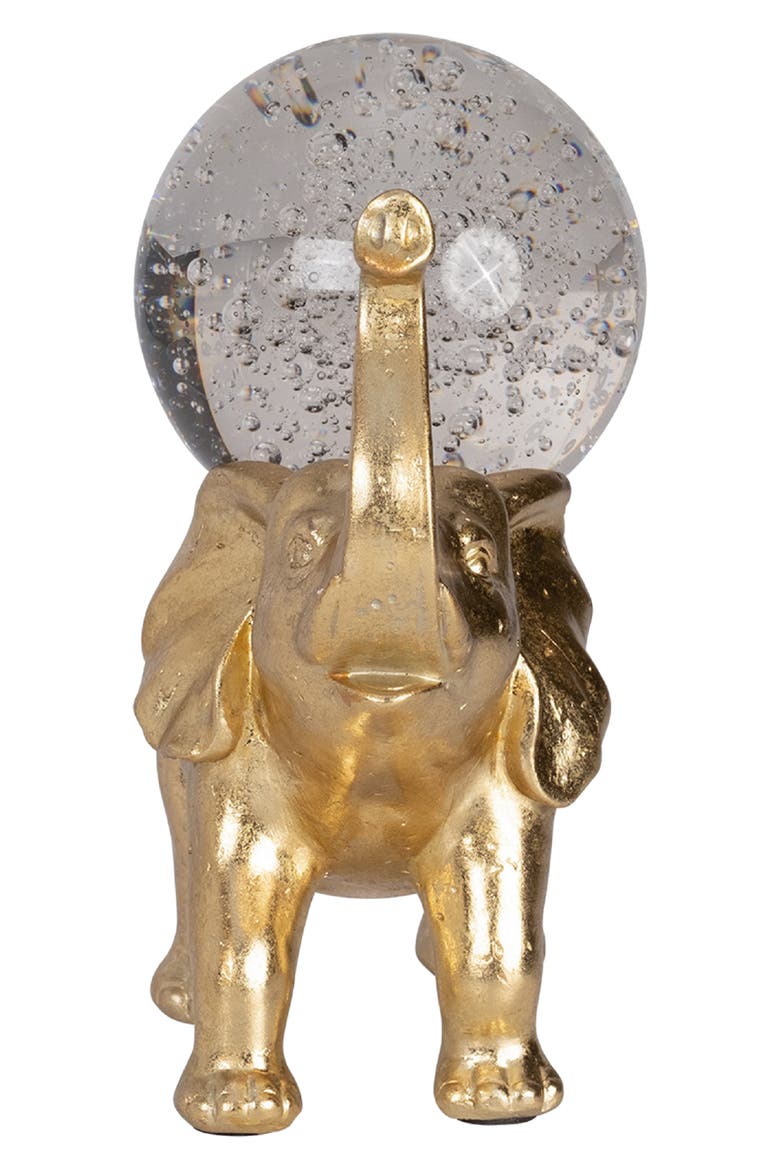 Crystal Ball Elephant, Alternate, color, GOLD/ CRYSTAL