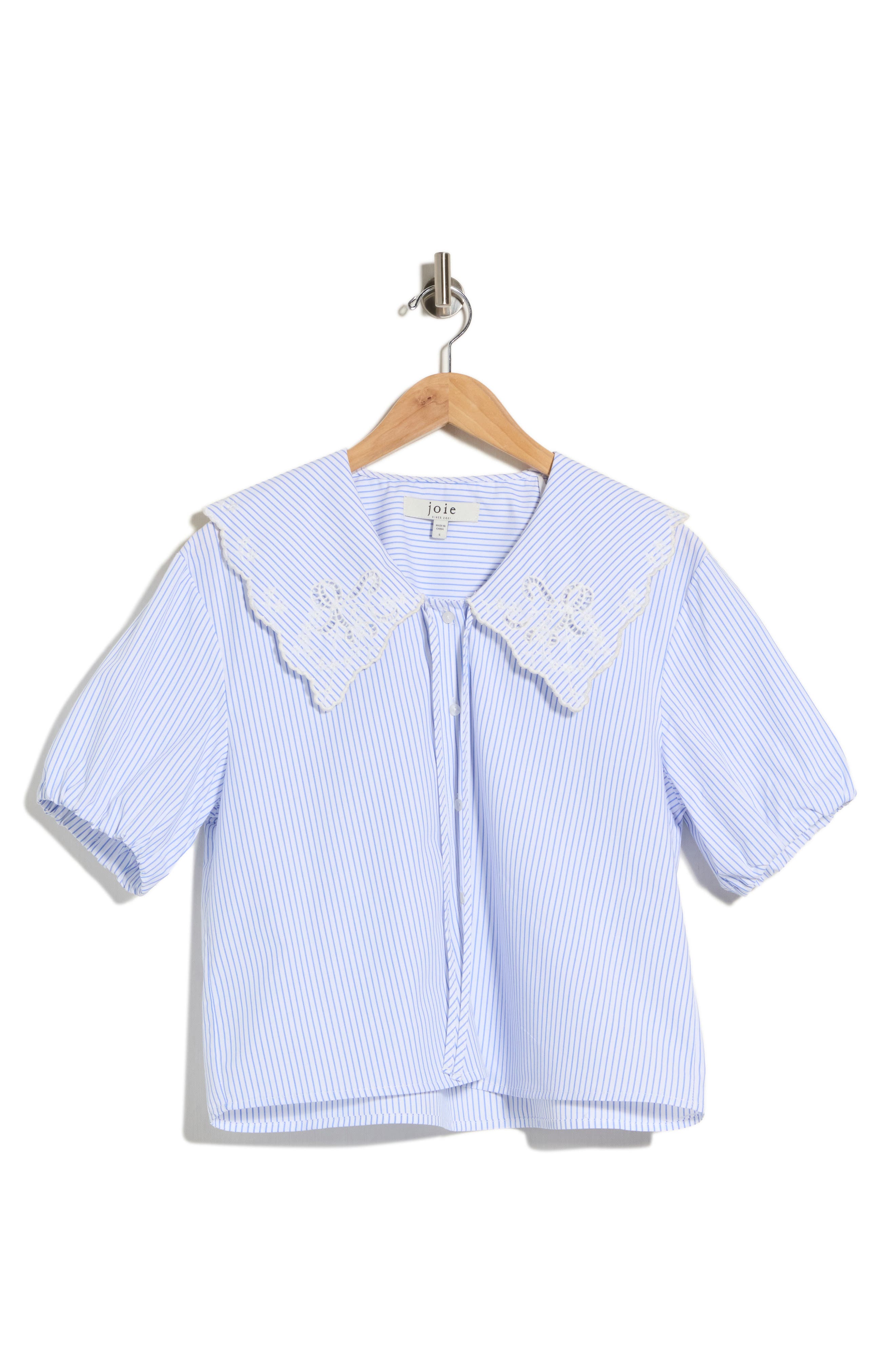 WHITE WITH BLUE STRIPES