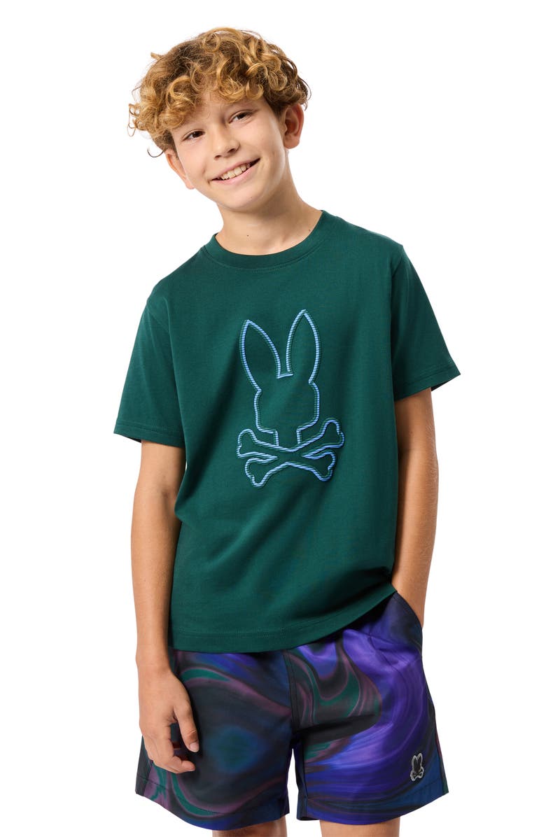 Psycho Bunny Kids' Hamilton Cotton Graphic T-Shirt, Alternate, color, Sea Moss