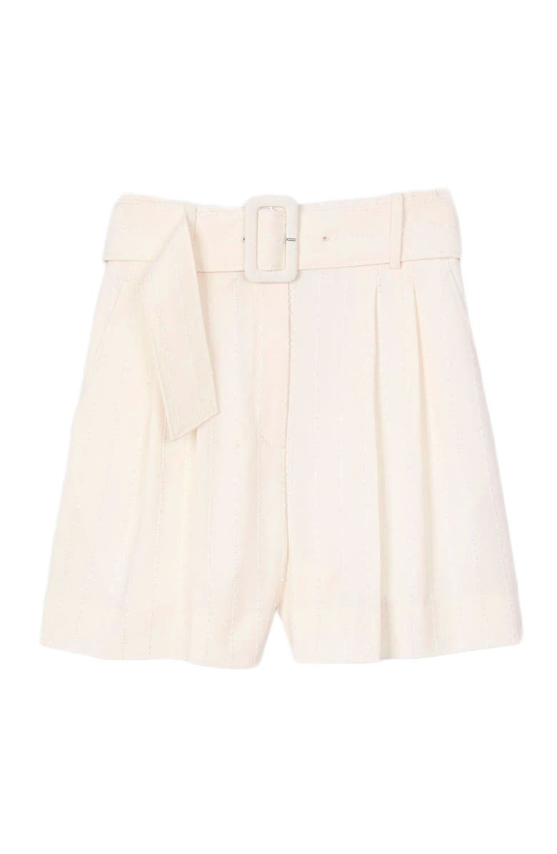 SANDRO Sequin high-waisted shorts, Alternate, color, Ecru