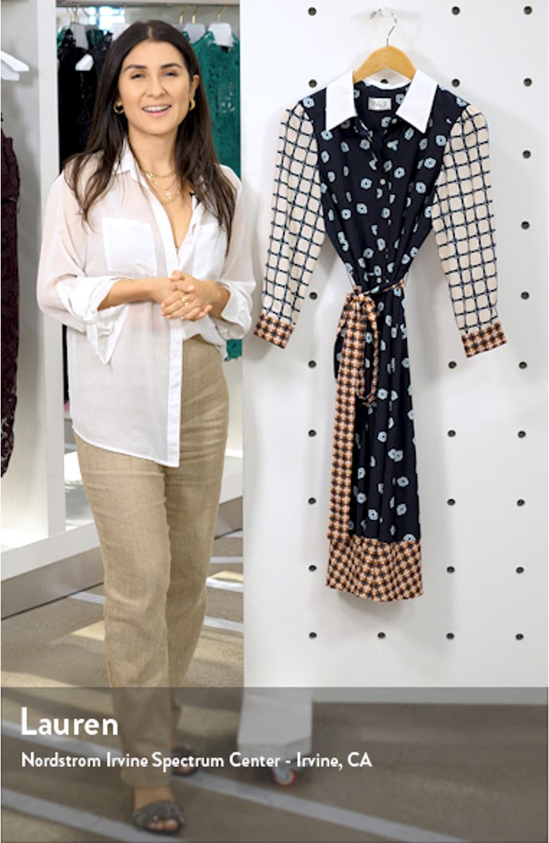 Geo Print Belted Shirtdress, sales video thumbnail