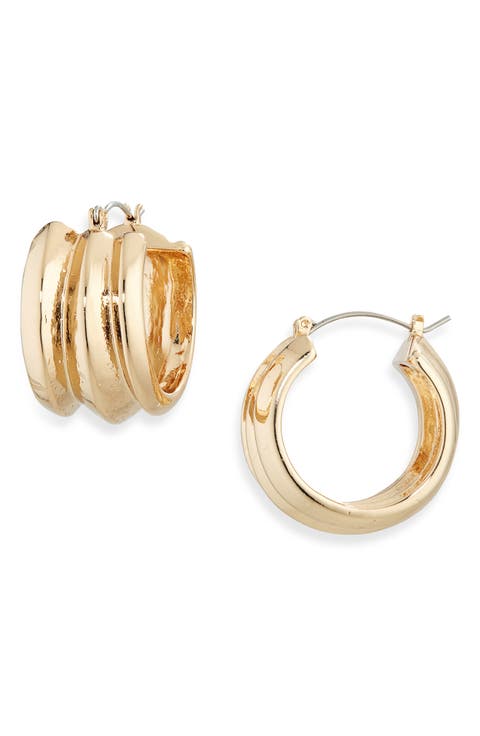 Ribbed Hoop Earrings
