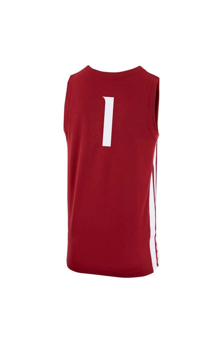 Nike Men's Nike #1 Crimson Washington State Cougars Logo Replica Basketball Jersey, Alternate, color, Crimson