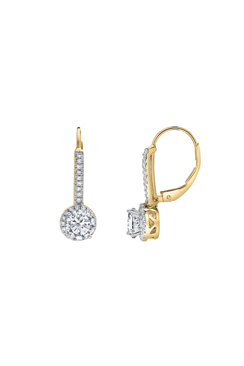 Meadowlark Pave Round Diamond Drop Huggie Hoop Earrings in 14K Gold, Alternate, color, 14K Yellow Gold