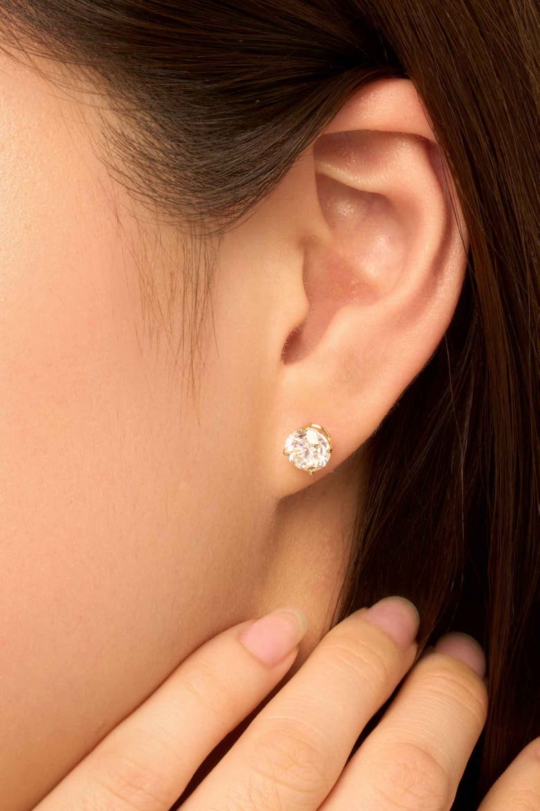 14K Solid Gold Luminous 3 Carat Lab Diamond Classic Studs, Alternate, color, White Gold, Lab Diamonds