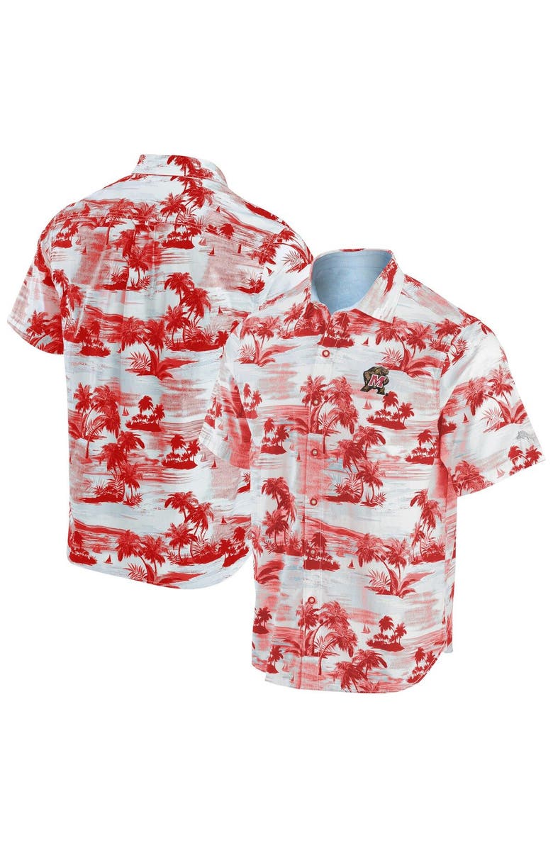 Tommy Bahama Men's Tommy Bahama  Red Maryland Terrapins Tropical Horizons Button-Up Shirt, Main, color, 
