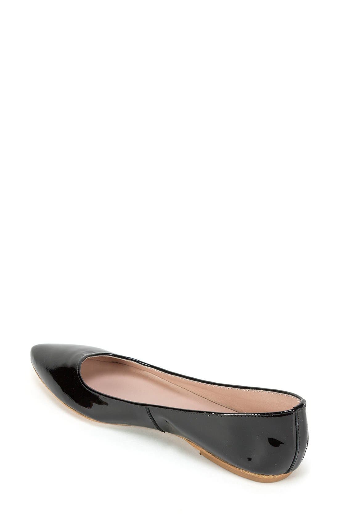 Summit 'Kamora' Pointy Toe Flat, Alternate, color, Black Patent Leather