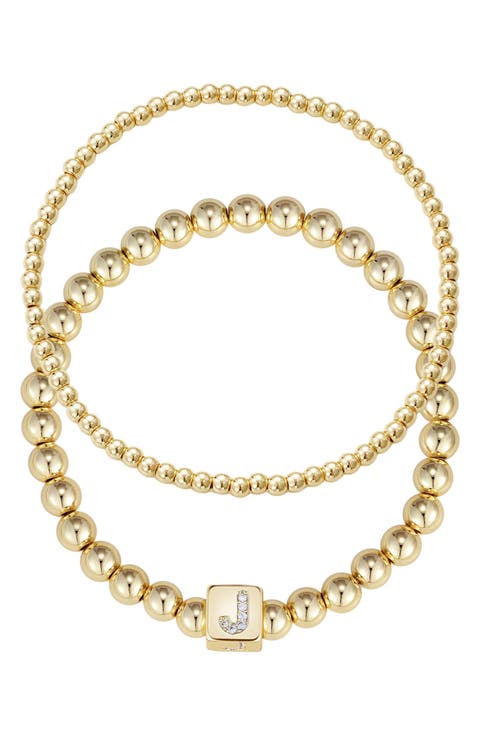 Set of 2 Gold Plated Stretch Bracelets