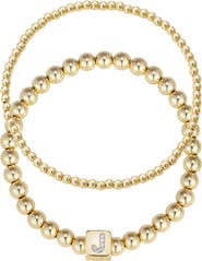 Adornia Set of 2 Gold Plated Stretch Bracelets