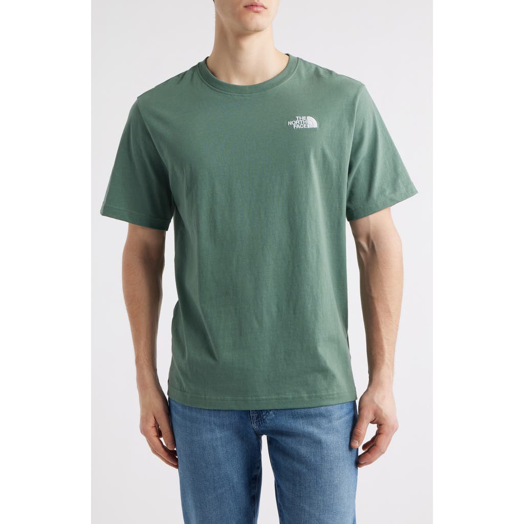 Shop The North Face Box Fit Evolution Embroidered T-shirt In Duck Green