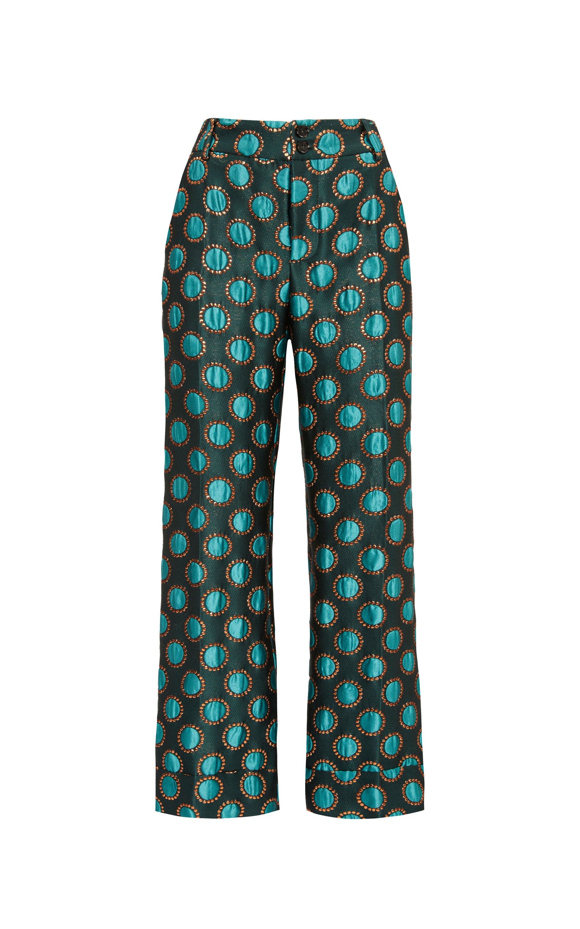 Hendrix Pants Jacquard Winter Sun Emerald - image 2