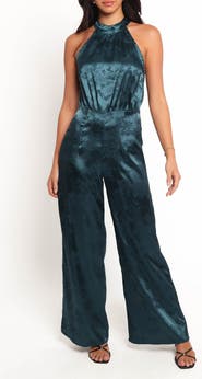Petal & Pup Shellbie Halter Wide Leg Jumpsuit