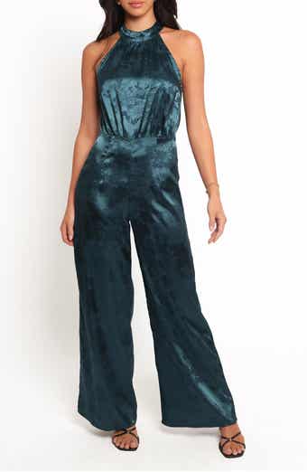 Petal & Pup Shellbie Halter Wide Leg Jumpsuit