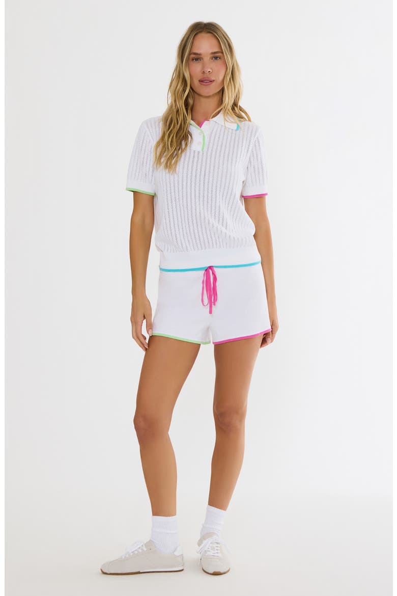 Balboa Tie Waist Shorts, Alternate, color, HIBISCUS COVE WHITE