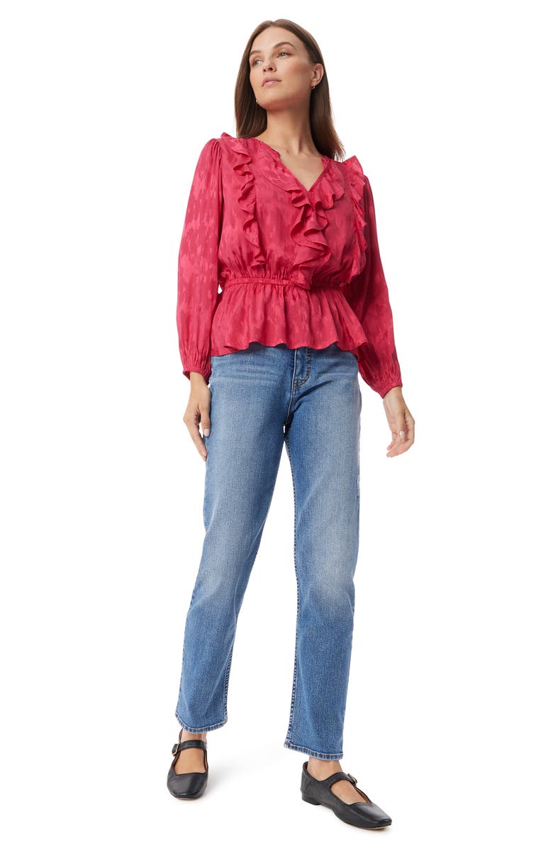 Sam Edelman Kamilah Long Sleeve Peplum Top, Alternate, color, 