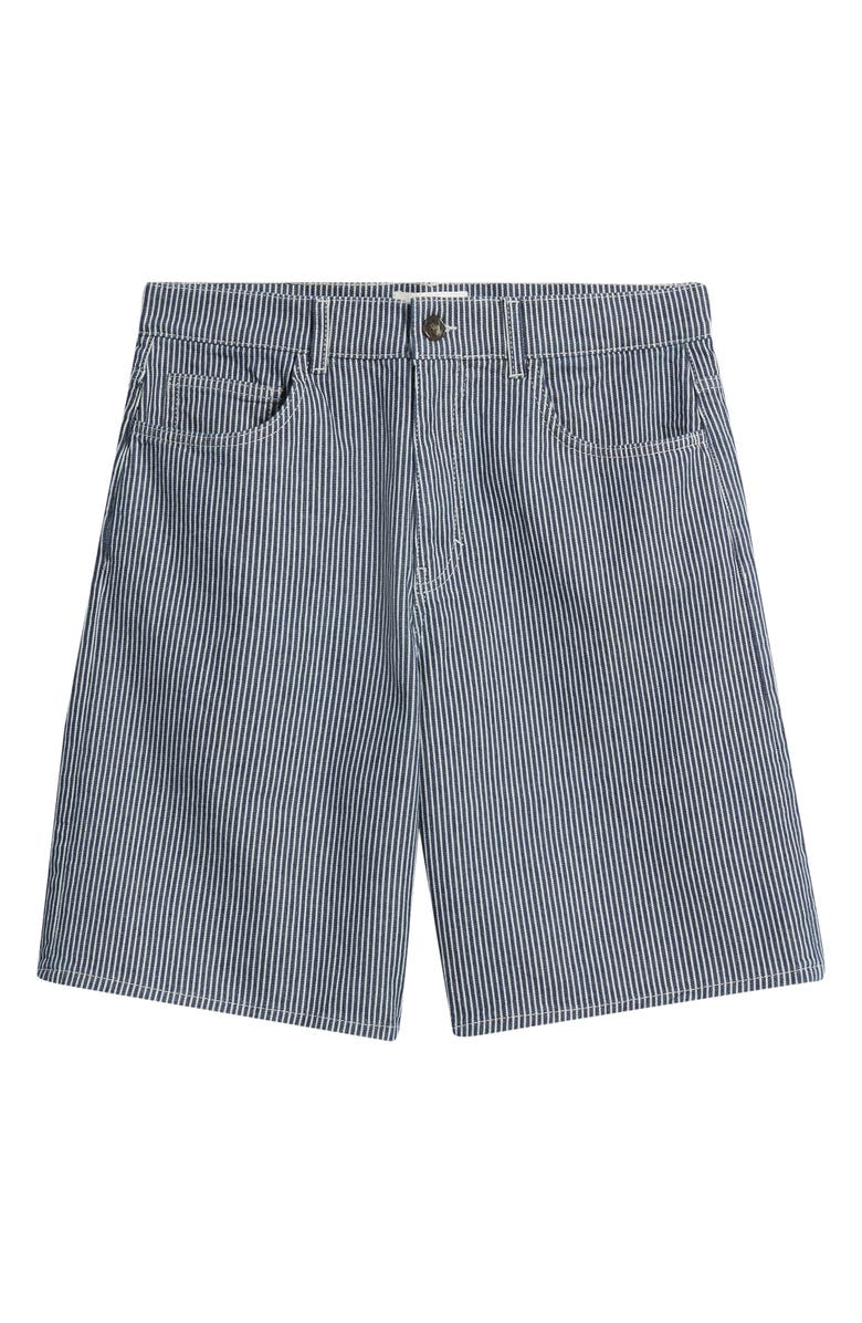 Les Deux Ryder Stripe Denim Shorts, Main, color, Dark Navy