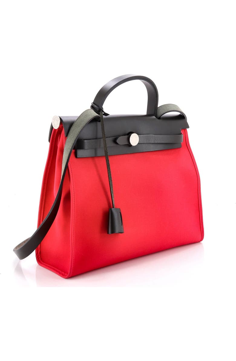Pre-Owned Hermes Herbag Zip Leather and Toile 31, Alternate, color, Rose Extreme