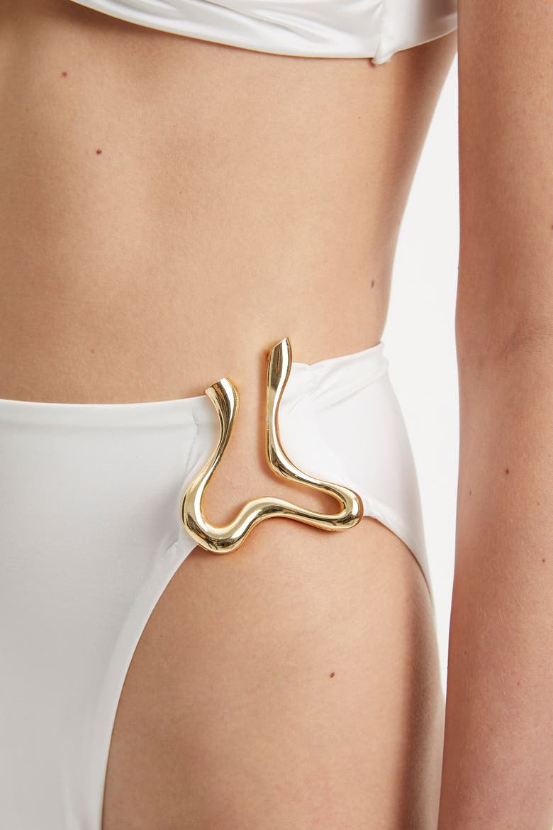 Clyde Waist Satin Bikini Bottom, Alternate, color, White