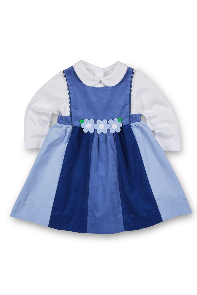 Corduroy Jumper With Flowers, Alternate, color, Tricolor Blue
