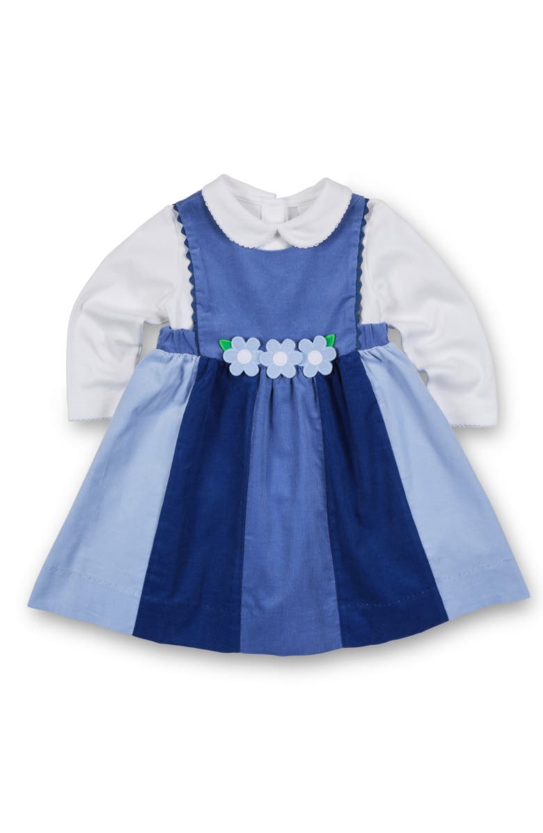 Florence Eiseman Corduroy Jumper With Flowers, Alternate, color, Tricolor Blue