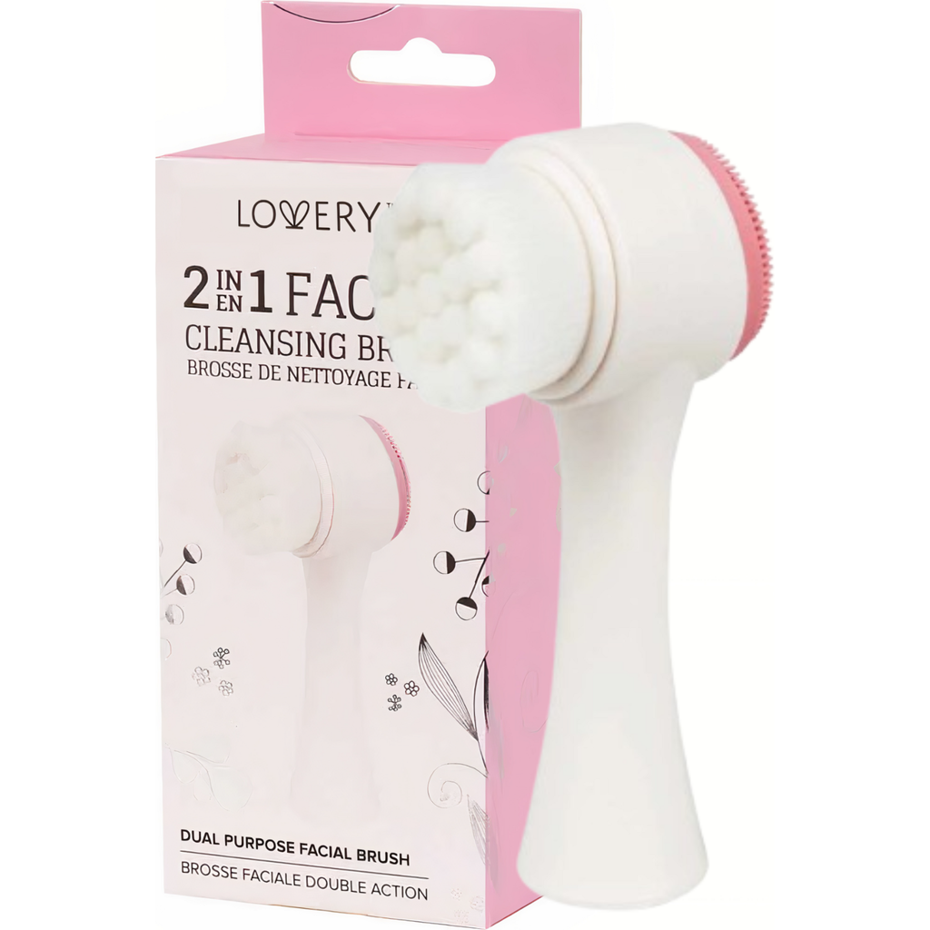 Lovery 2-in-1 Facial Cleansing & Massage Brush in White, Pink  product