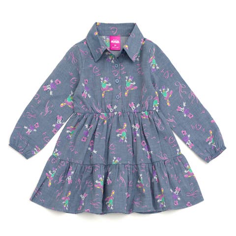 Long Sleeve Chambray Dress (Toddler, Little Kid & Big Kid)