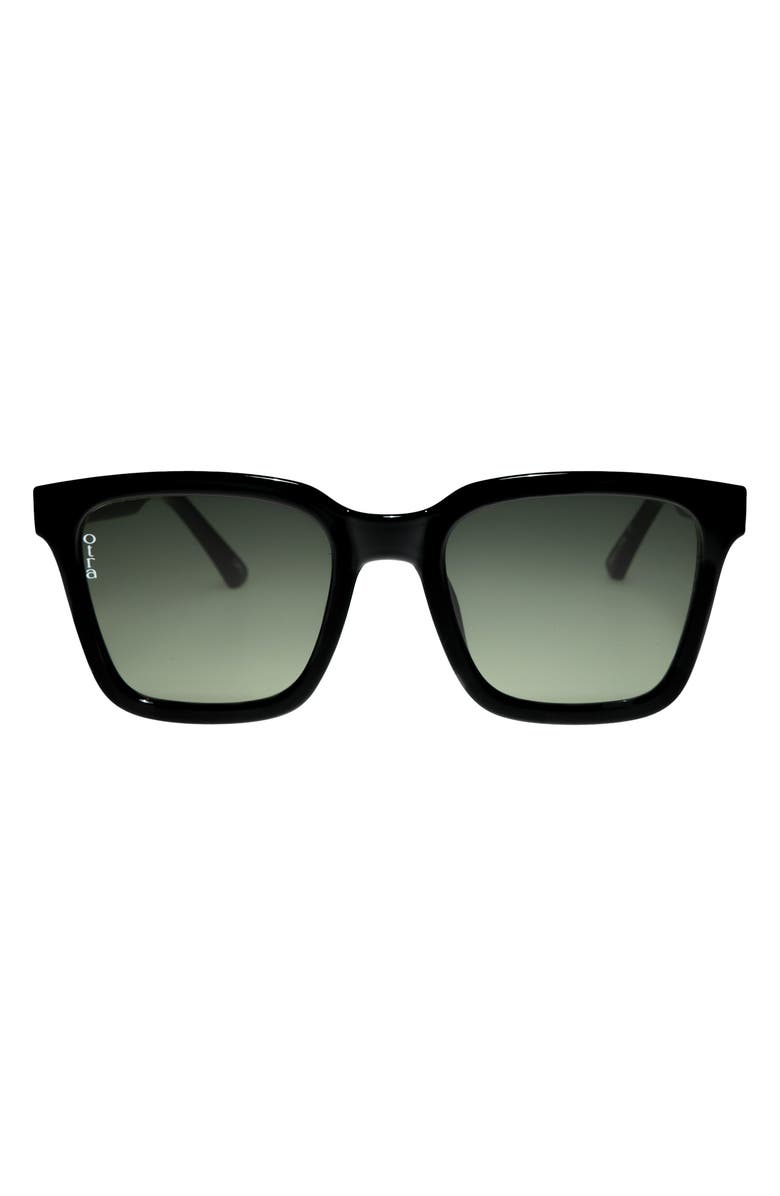 OTRA Fyn 54mm Square Sunglasses, Main, color, Black/ Green