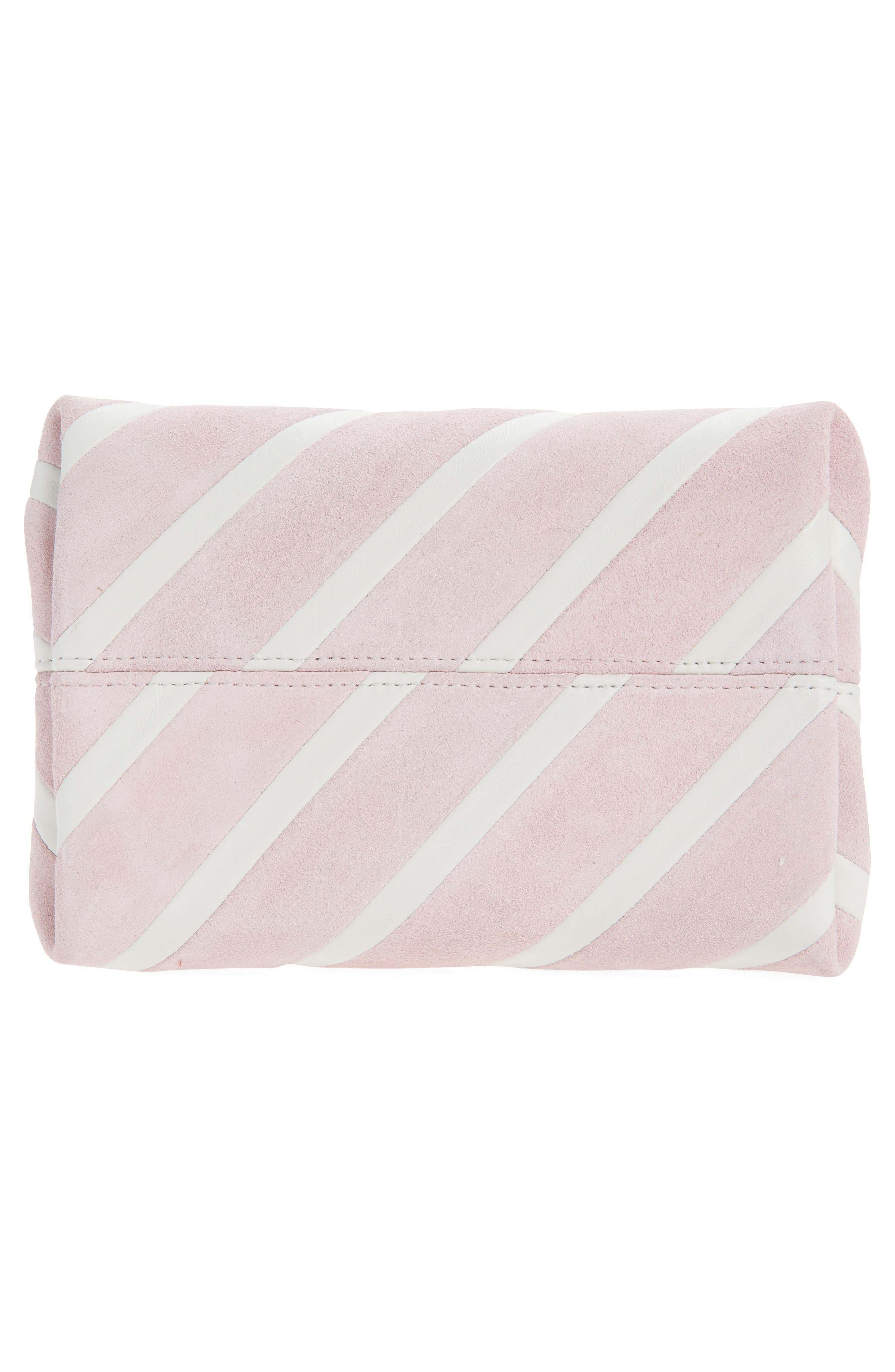 Jacquemus Le Berlingot Stripe Leather Frame Shoulder Bag, Alternate, color, Light Pink / White 4Rs