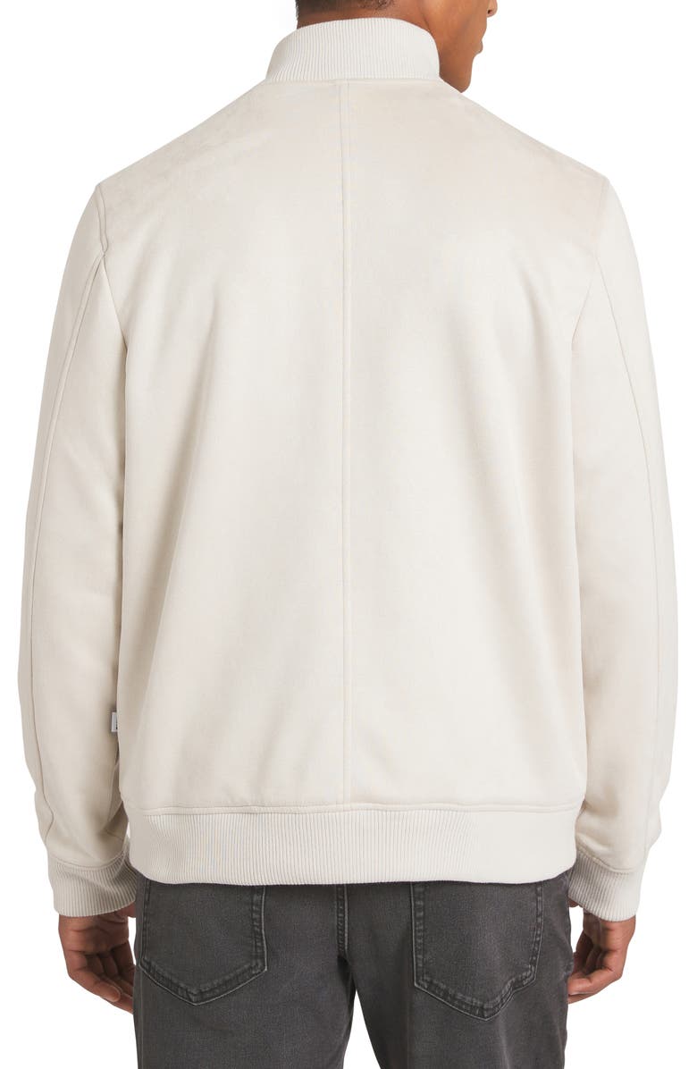 DKNY SPORTSWEAR City Faux Suede Bomber Jacket, Alternate, color, Stone