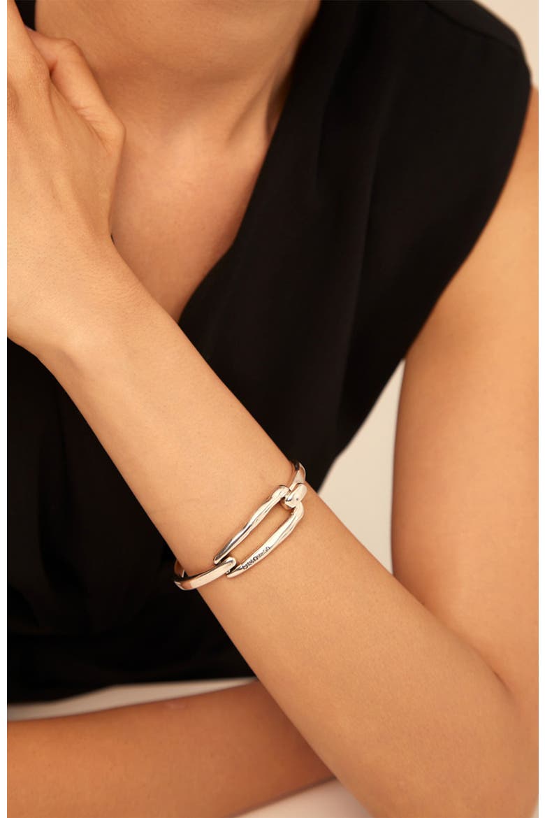 Anchor Buckle Bangle, Alternate, color, Silver